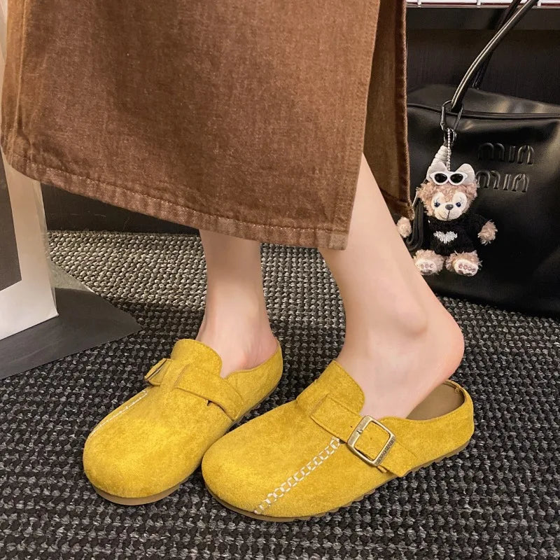 Trendy Suede Cork Clogs for Women