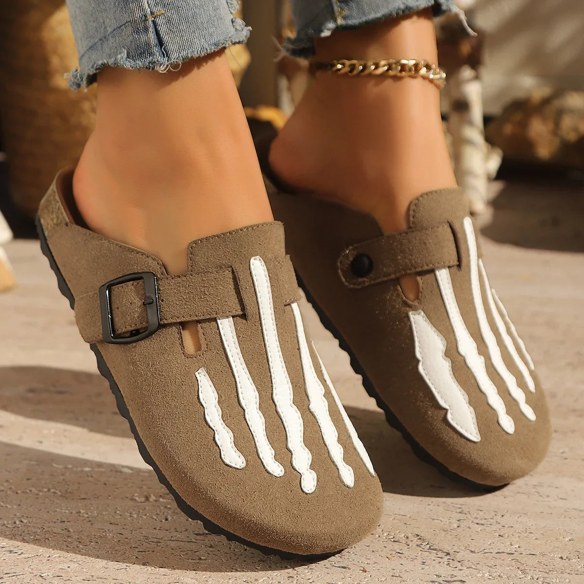 Skeleton Women's Cork Mules