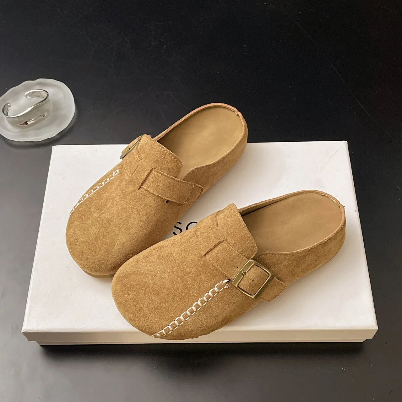 Trendy Suede Cork Clogs for Women