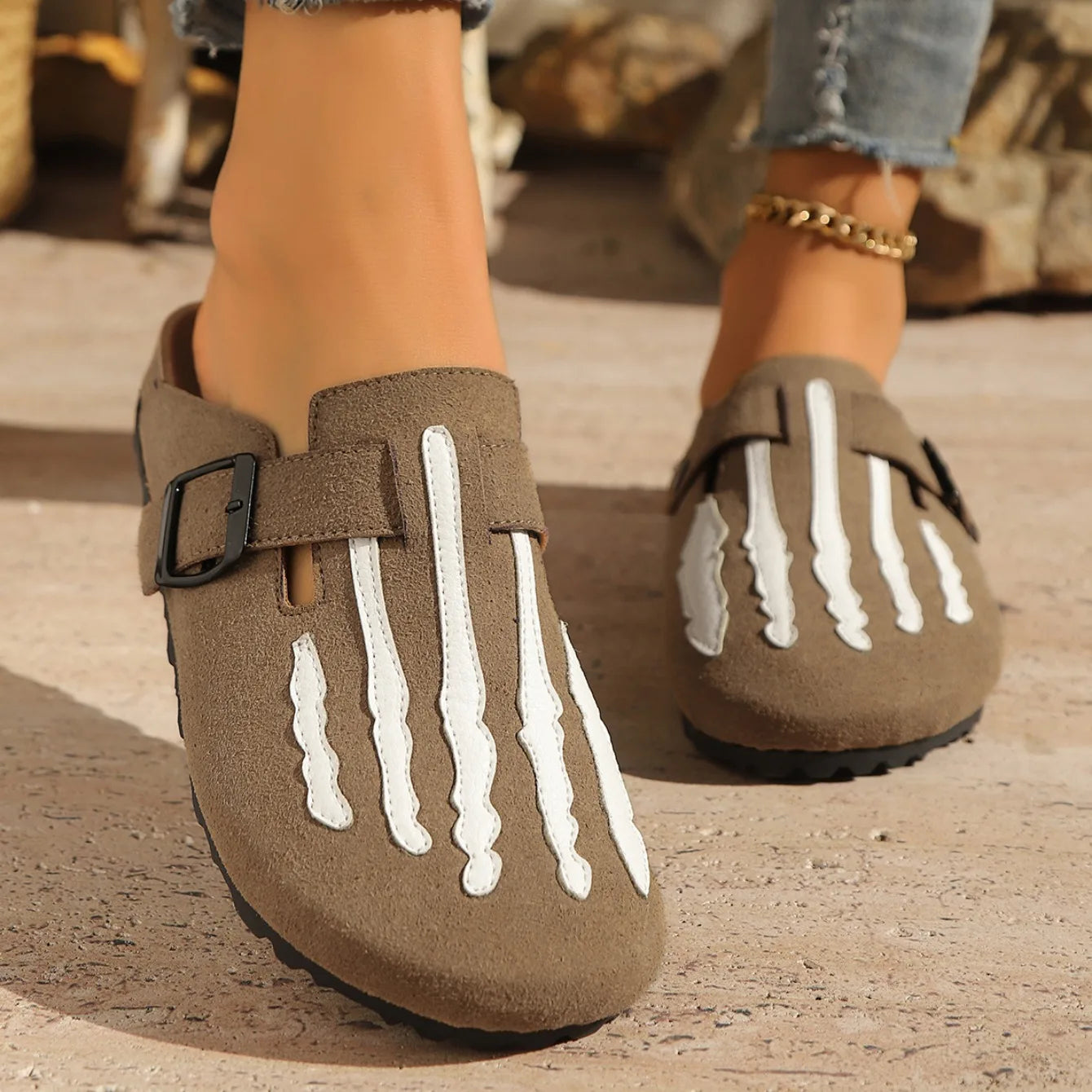 Skeleton Women's Cork Mules