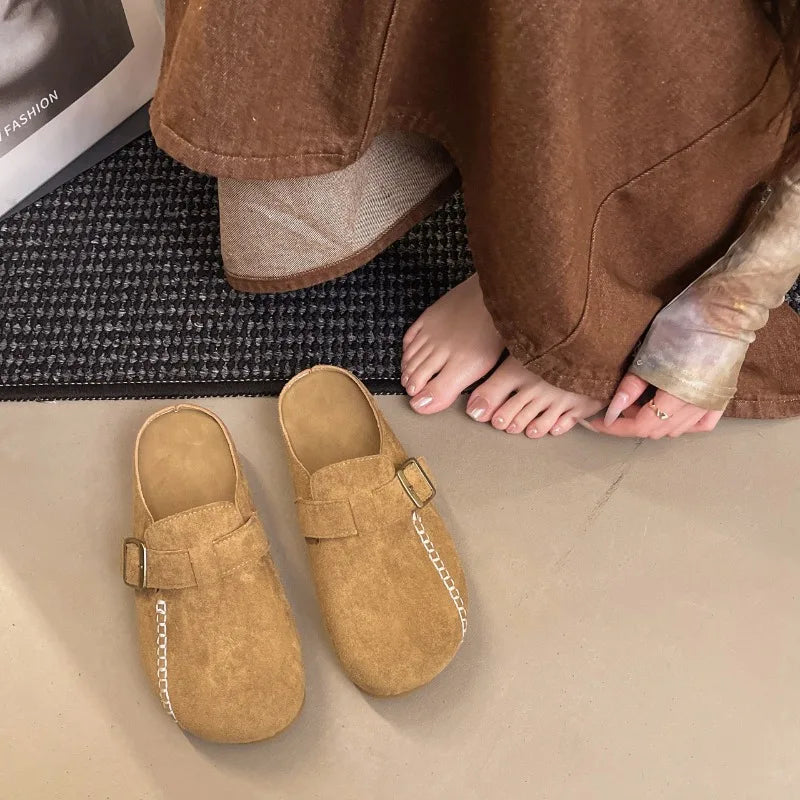Trendy Suede Cork Clogs for Women