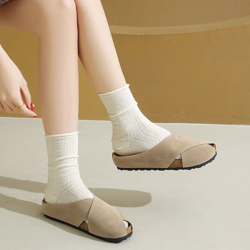 Women's Suede Clogs – Backless Comfort Mules