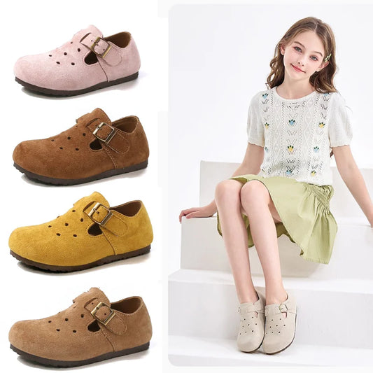 Unisex Kids’ Suede Buckle Shoes
