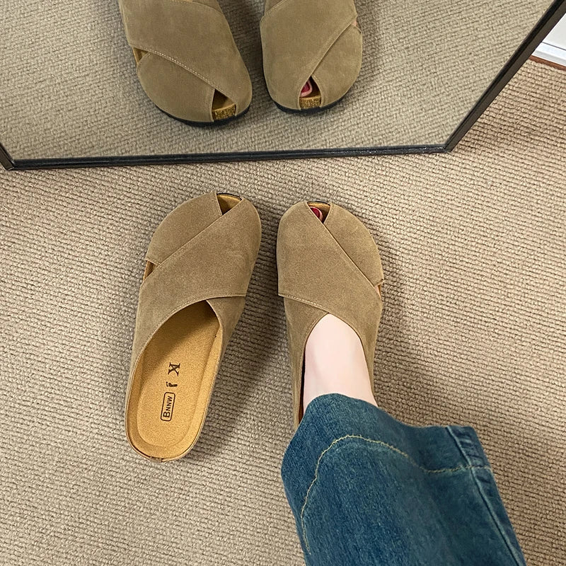 Women's Suede Clogs – Backless Comfort Mules